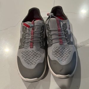 Olukai Women’s Miki Trainers 7 gray with red accent - note scratch in pic